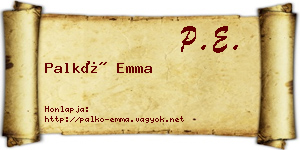 Palkó Emma névjegykártya