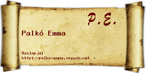 Palkó Emma névjegykártya